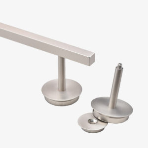 #11-002 Square Bar Towel Bar Brackets in Brushed Nickel