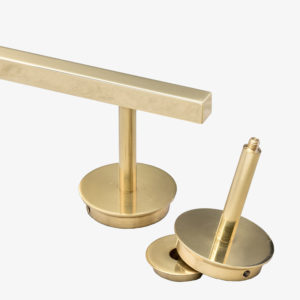 #41-002 Square Bar Towel Bar Brackets in Polished Brass