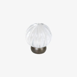 #56-301 Melon Glass Knob in Transparent Clear, Oil Rubbed Bronze Finish