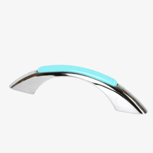 #88-510 Retro Pull in Robin's Egg Blue Enamel, Polished Chrome Finish